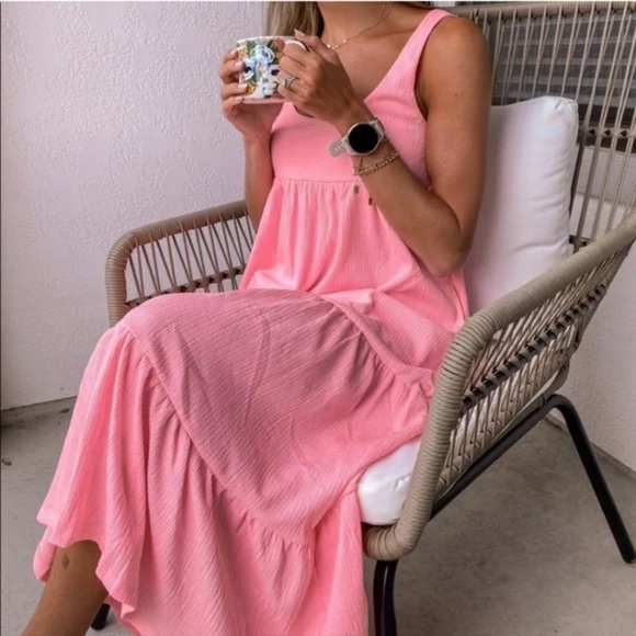 Free People Dresses & Skirts - Free People • Electric Pink Beach Reel Love Midi Dress • Size XS
